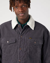 Wrangler Antifit Sherpa Męska Kurtka Sztruksowa Faded Black W441WLXV6